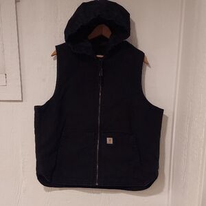 Carhartt Womens Black Relaxed Fit Vest with Hood XL